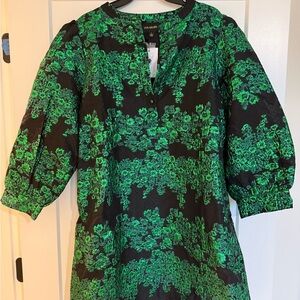 Sugarlips Black Dress with Green Embroidery